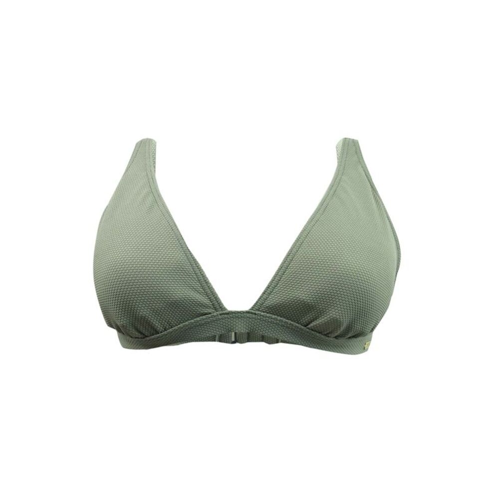 Roxy Women's Seas the Day Textured Triangle Swim Top Swimsuit (M, Trooper Blue)